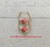 14k gold small  Red dice hoop earrings