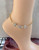 14k gold Pave heart Anklet #3a
