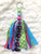 Bubble gum girl  tassel Keychain