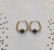 14k gold Small black stardust earrings