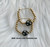 14k gold Small black stardust earrings