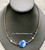 14k gold blue lampwork necklace