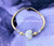 14k gold ANY COLOR  XL Pave heart bangle