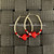 14k gold XL Red pave heart earring