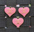 Pink heart metal charm smooth