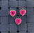 hot pink heart metal charm