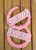 Breast Cancer stripe wrap bamboo hoop earrings #2