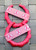 Breast Cancer stripe wrap bamboo hoop earrings #2