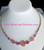 14k gold filled Heart Stardust necklace pink mix#2