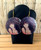 Lady curly hair wood earrings #1