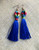 Blue tassel dangle earrings