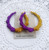 Purple & Gold glitter bamboo earrings