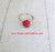 14k gold small pave red heart ring