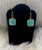 Teal Blue  square dangle earrings