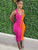 Pink & orange raceback Bodycon dress