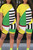 2pc  Neon stripe shorts set outfit