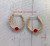 14k gold Small July hoop earrings kids
