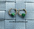 14k gold dk.green cube earrings kids