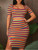 2pc stripe skirt set