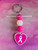 Breast Cancer Heart Ball Keychain
