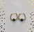 14k gold small black stardust earrings