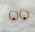 14k gold XS January red hoop earrings
