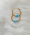 14k gold Blue heart hoop earrings