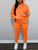 2pc Orange jogging suit hoodie set