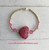 14k gold filled XL Pink heart pave bracelet