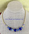 14k gold Blue heart glass necklace