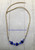 14k gold Blue heart glass necklace