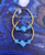 14k gold Large blue dice earring