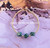 14k gold green dice bracelet
