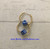 14k gold Small Royal Blue dice hoop earrings