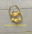 14k gold Medium Yellow dice earring #1