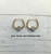 14k gold xs pave heart hoop earrings