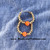 14k gold XS Orange dice hoop earrings kids