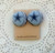 Cowboy fabric button earrings #12