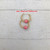 14k gold red  stripe hoop earrings