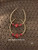 14k gold XL  Red dice  earring