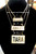 14K gold clear cube name plate necklace #1