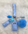 Blue tye dye Lip gloss & hand sanitizer Keychain #2