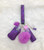 Purple swirl Lip gloss & hand sanitizer Keychain #1