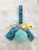 Teal swirl Lip gloss & hand sanitizer Keychain #1