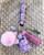 Light pink Flowers Lip gloss & hand sanitizer Keychain #1