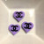 Purple heart focal silicone bead