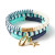 3pc blue & gold shell stretch bracelet