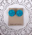 Blue Scope fabric button earrings