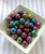 20mm 4pc teal acrylic chevron beads