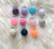 20mm 4pc pink pave acrylic beads